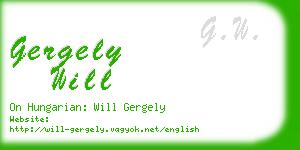 gergely will business card